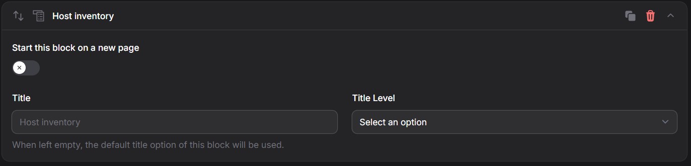 Block Host Inventory