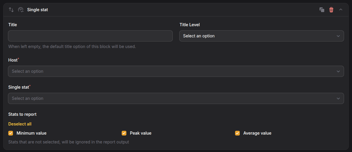 Block Single stat